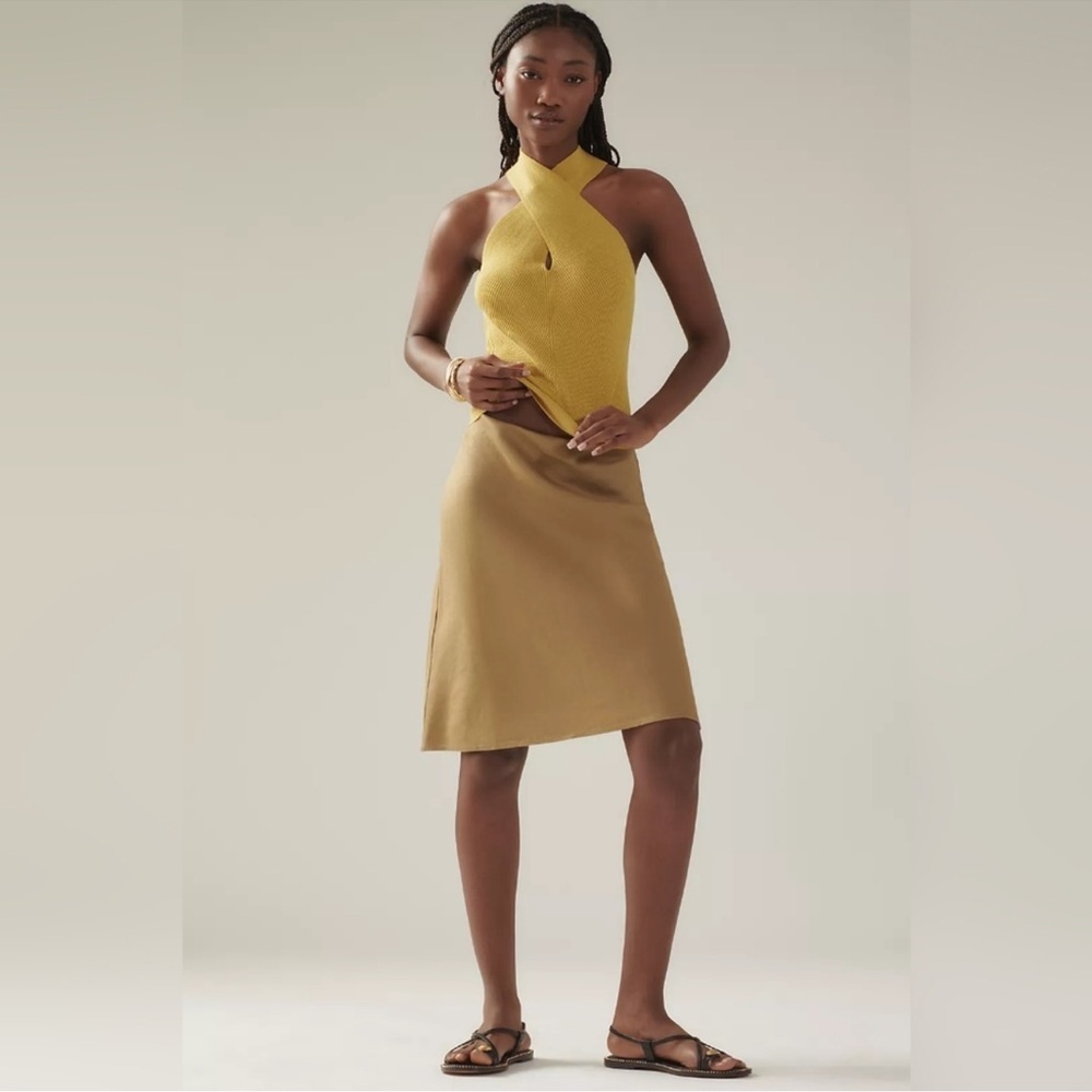 NWT The Tilda Slip Skirt: Linen Knee-Length Edition 🛹 - Picture 3 of 5